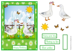 Birthday greeting card with geese