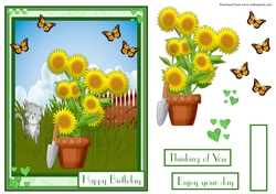 Sunflowers birthday greeting card