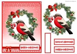 Christmas greeting card with Red Robin