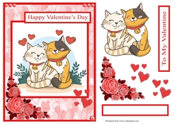 Meow Valentines Day Greeting Card
