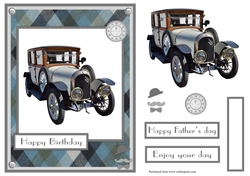 Male Birthday Greeting Card with a vintage car image