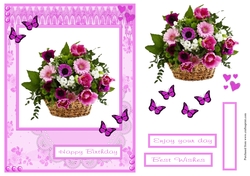Bouquet of flowers in different pink shades