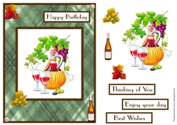 Wine birthday male greeting card