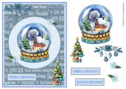 Snowglobe with Snowman Christmas greeting card