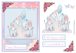 Elephants Anniversary Greeting Card