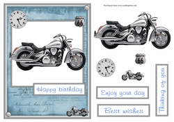 Motorcycle male birthday greeting card