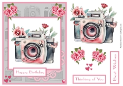 Camera female birthday greeting card