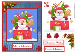 Christmas Santa with gifts greeting card