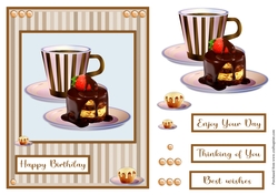Coffee and cake male birthday card