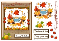 Birthday in Autumn or Fall greeting card
