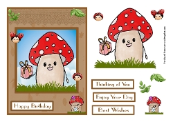 Mushroom with gift greeting card