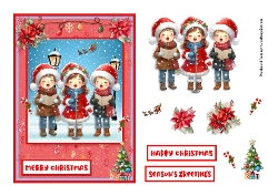 Christmas carol singers greeting card