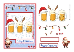 Beer glasses Christmas greeting card