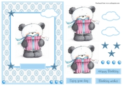 Happy birthday greeting card with panda