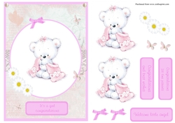 Its a girl, new baby girl greeting card