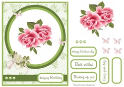 Birthday greeting card with roses