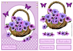 Female birthday greeting card with Anemone flowers