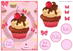 Cupcake birthday greeting card
