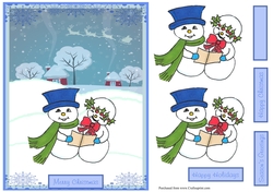 Christmas Snowman greeting card