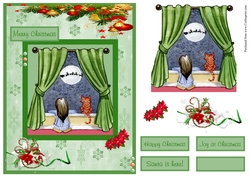 Santa is here Christmas greeting card