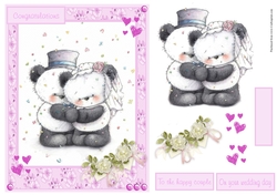 Wedding greeting card with Panda
