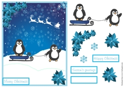 Christmas greetings card with Penguins
