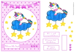 Welcome little girl with unicorn image