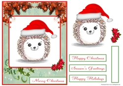 Hedgehog Christmas greeting card