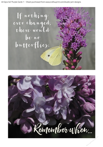 2pcs 5x7 Floral Purple Cards