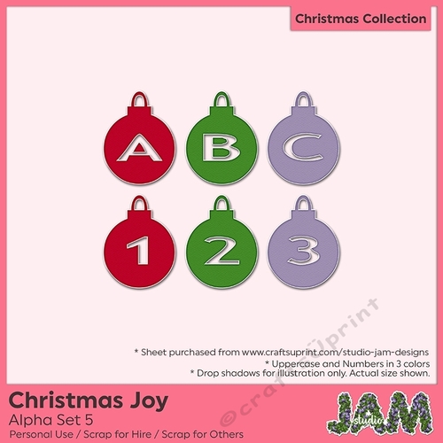 Christmas Bauble Style Alpha Set in Three Colors