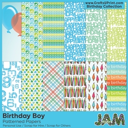 12x12 Birthday Themed Papers - Boy