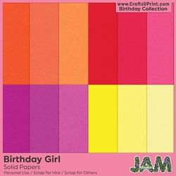 12x12 Solid Color Papers - Girl