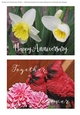 2pcs 5x7 Floral Anniversary Cards