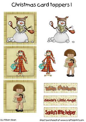 Christmas Card Toppers Sheet 1