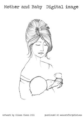 Mother & Baby Pencil Sketch