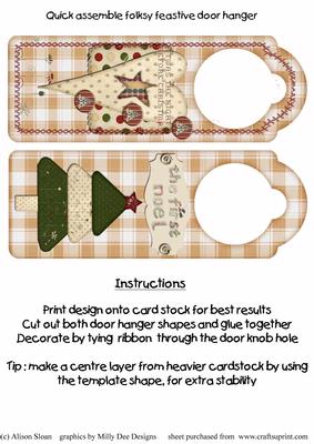 Folksy Christmas Door Hanger