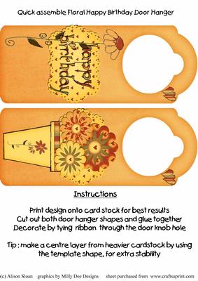 Floral Birthday Door Hanger
