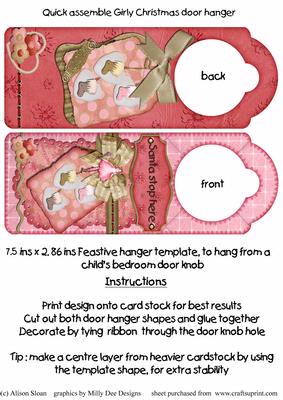 Girly Christmas Door Hanger