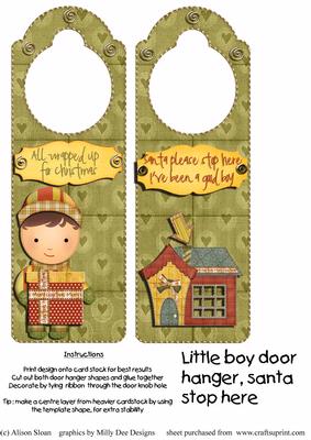 Little Boy Santa Stop Here Door Hanger