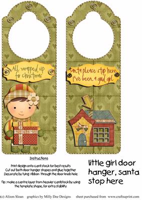 Little Girl, Santa Stop Here, Door Hanger