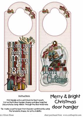 Merry and Bright Door Hanger
