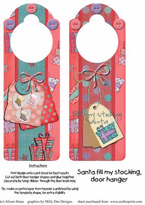 Santa, Fill My Stocking Door Hanger