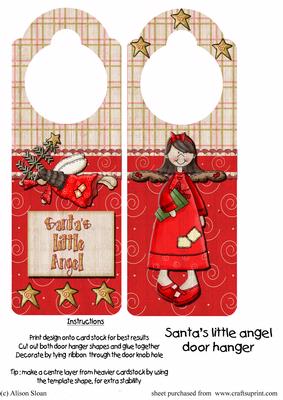 Santa's Little Angel Door Hanger