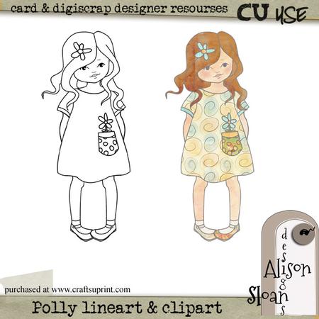 Polly Single Lineart & Clipart Image