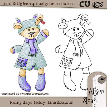 Rainy Days Teddy Line & Colour