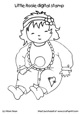 Little Rosie Digital Stamped Image