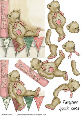 Nursery Shelf Card Front with Decoupage