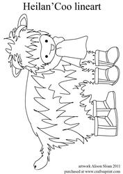 Heilan' Coo Digital Lineart