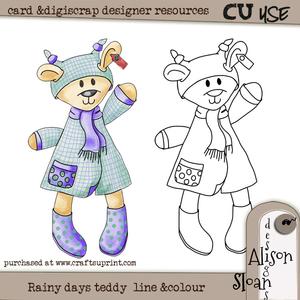 Rainy Days Teddy Line & Colour