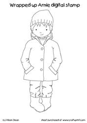 Wrapped Up Arnie, Digital Stamped Image